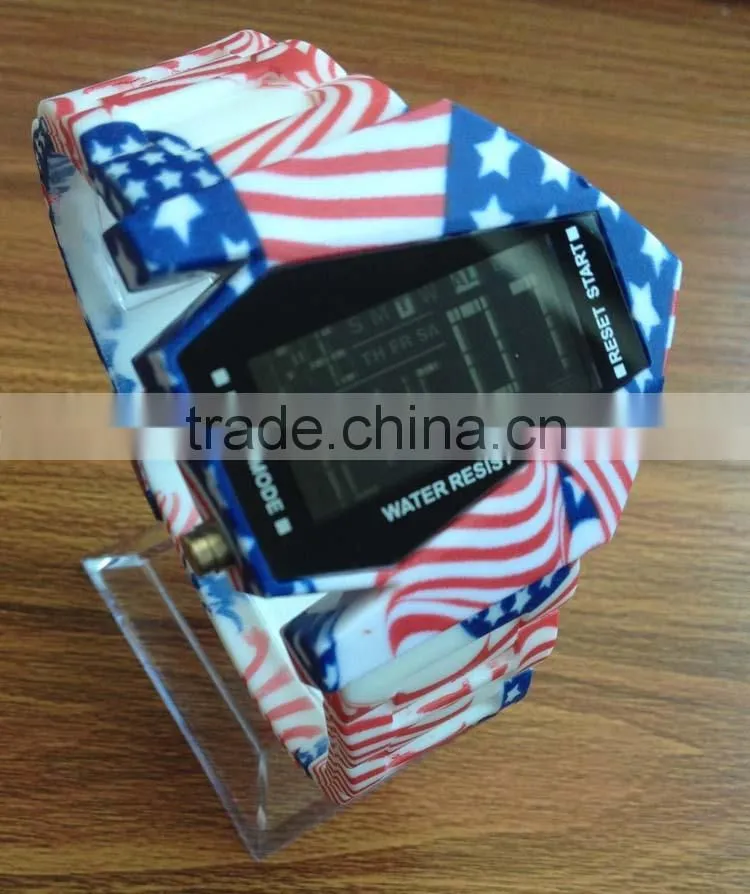 Men's Camouflage watch Style Multi-Functional Digital Colorful LED Silicone Band Wrist