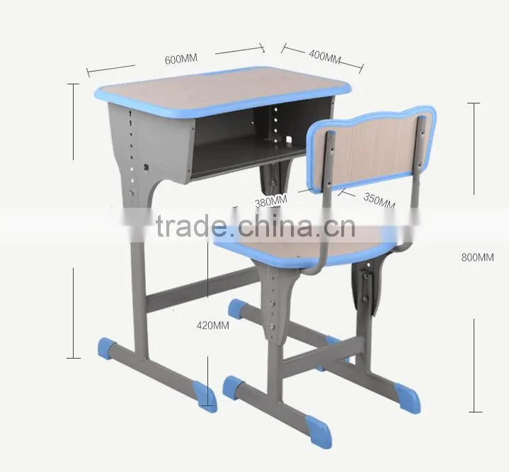 Ningbo Hot sale adjustable height children desk and chair with back rest
