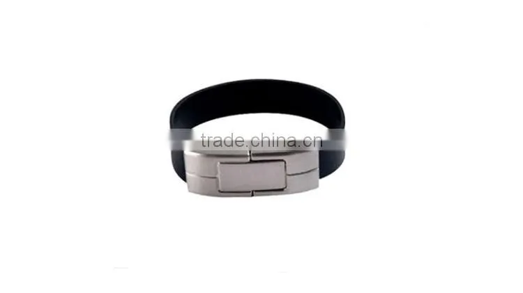 2016 cable bracelet leather usb flash drive 1gb