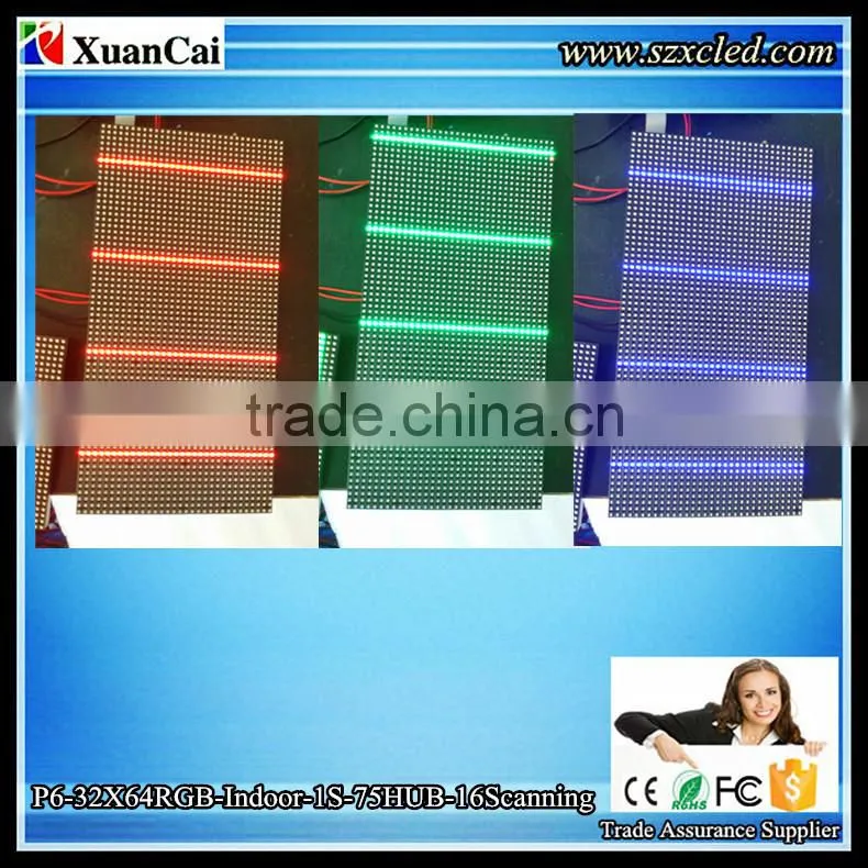 CE RoHS P6-32x64(192X384MM) Indoor Full color RGB panels led display module