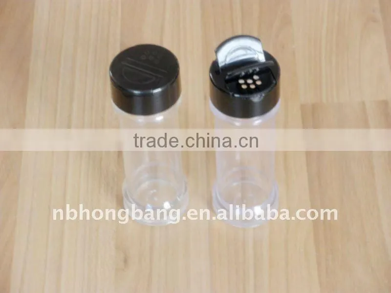 plastic colorful salt and pepper spice jar/spice bottle/spice container