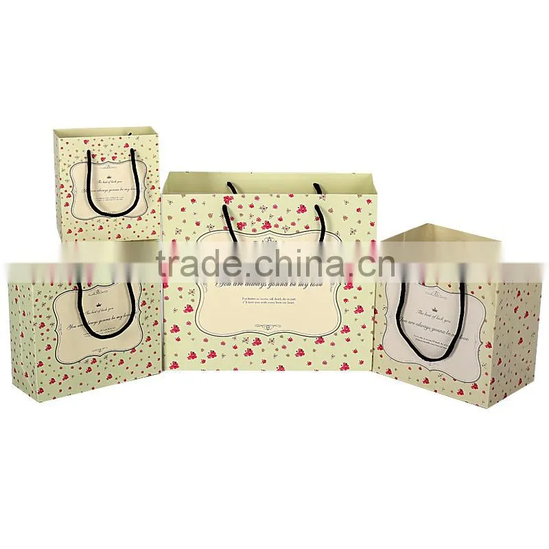 Cream and Sky blue paper bag paper bag gift bag shopping paper bag high quality customized print your logo