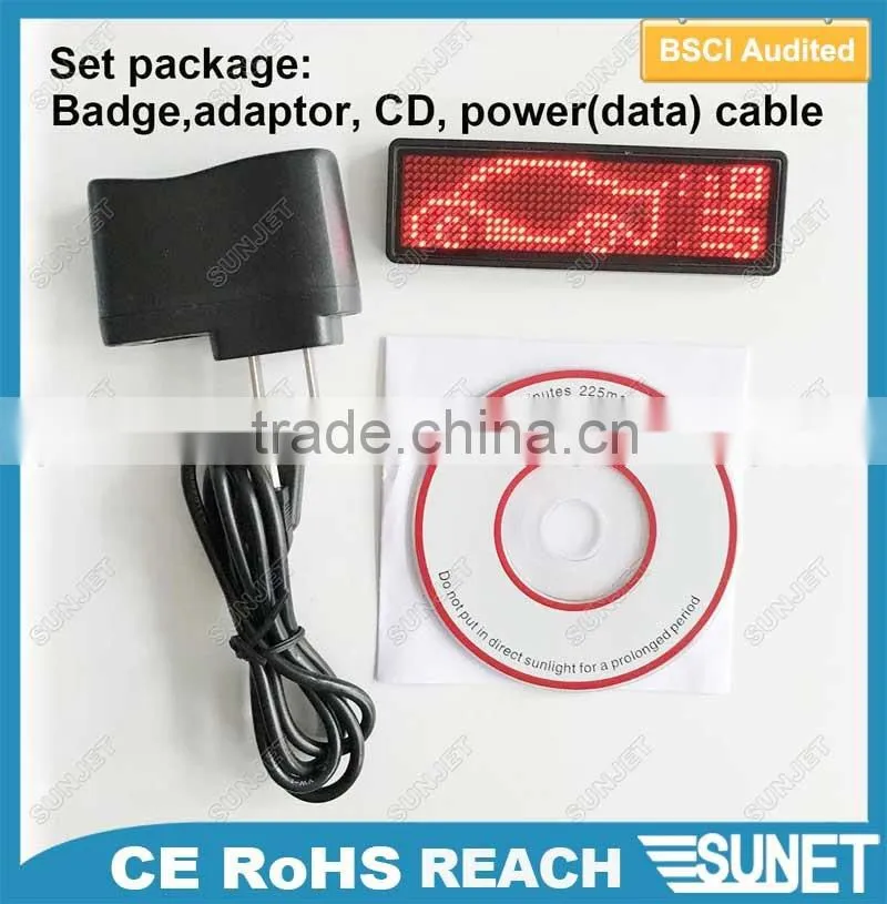 2016 english led badge high brightness led badge