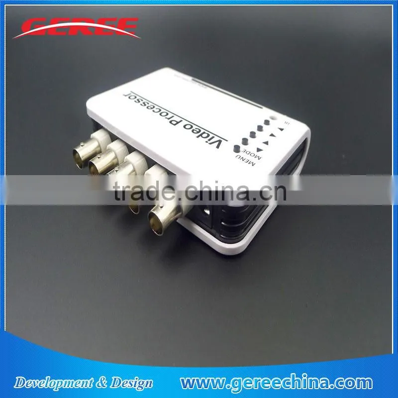 NTSC/PAL 4 CH Real-Time Video Quad Processor for CCTV camera System with remote control