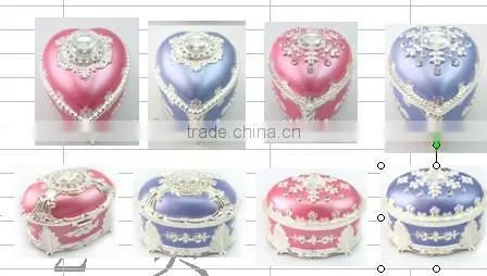 High quality Elegant Musical Box with rhinestones crystals enamel decoration and various colors