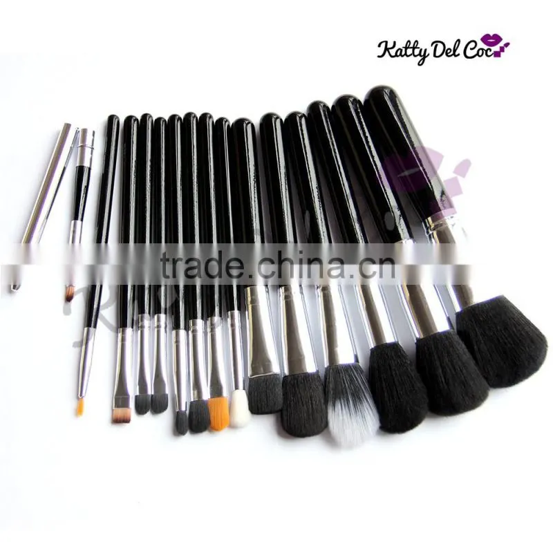 Synthetic hair oem logo makeup brush for beauty gold silver color