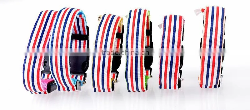 Factory Wholesale Fashion Stripe Pattern Retracable LED Dog Collar And Leash