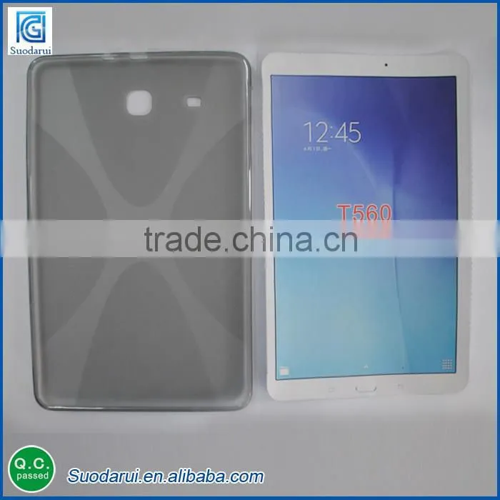 New arrival flexible TPU X-line soft gel case for Samsung galaxy Tablet E T560 9.6'' Mix colors