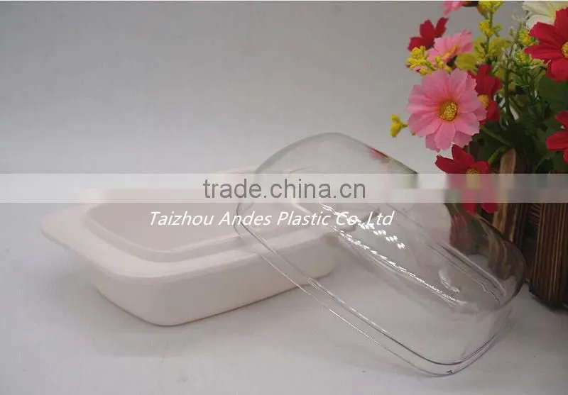 Hot sale reusable plastic butter dish/container with customer printing