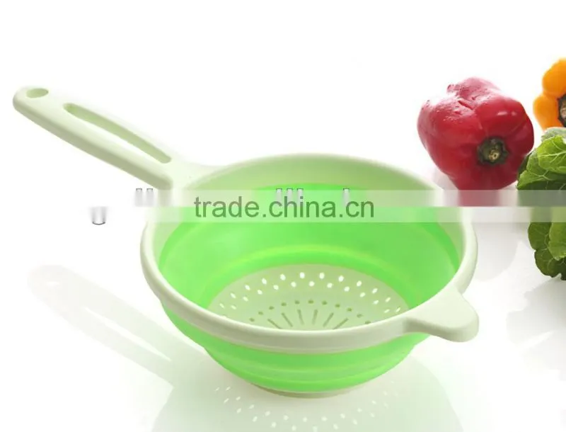 1.4L TPE foldable plastic colander with handle GL9127