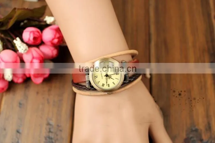 <>2015 hot sale Korean style couple student bracelets men punk style fashion women multilayer watch leather bracelets /