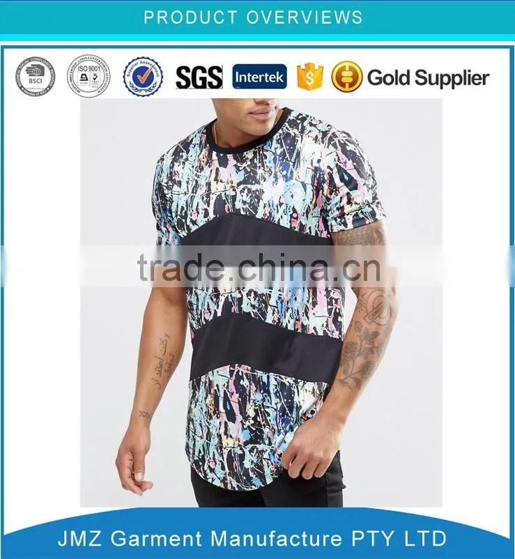 Custom high quality fashion men t shirt splatter print tee