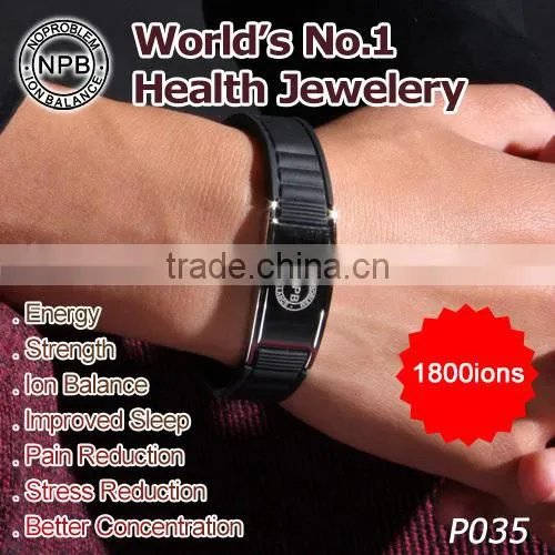 Noproblem P035 magnetic titanium sports men jewelry chain power band bracelet