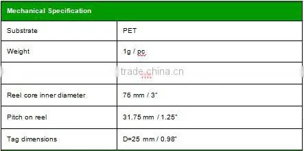 Excellent performance Printable NFC RFID Tag RFID Label NFC inlay