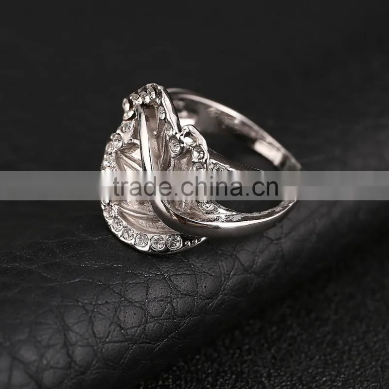 Single Big Leaf Knot Gold Silver Plated Women Band Ring Jewelry