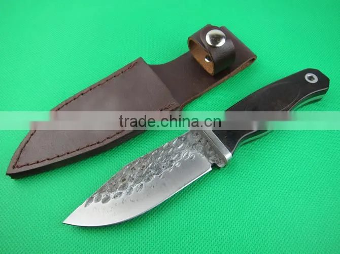 OEM 7Cr13 fixed blade combat knife with ebony handle