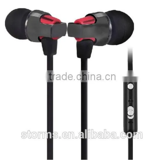 Tangle free flat cable earbud &earphone with mic for Samsung