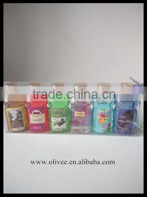 flower herbal fragrances 65ml moisturizing body gel shower gel set with PVC folded box