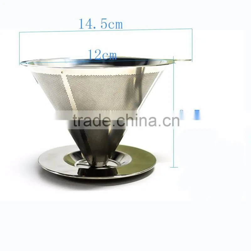 Eco friendly stainless steel coffee dripper/SS coffee filter
