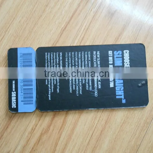 Slik printing black cardboard hangtag