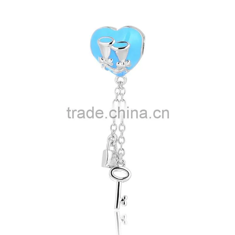 Heart Charms Promotion Chrisrmas Bells Gift Silver Beads fit Bracelet