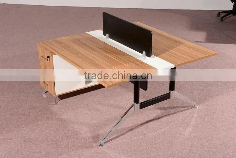 HC-M010 modern walnut color wooden 2 person office desk wholesale