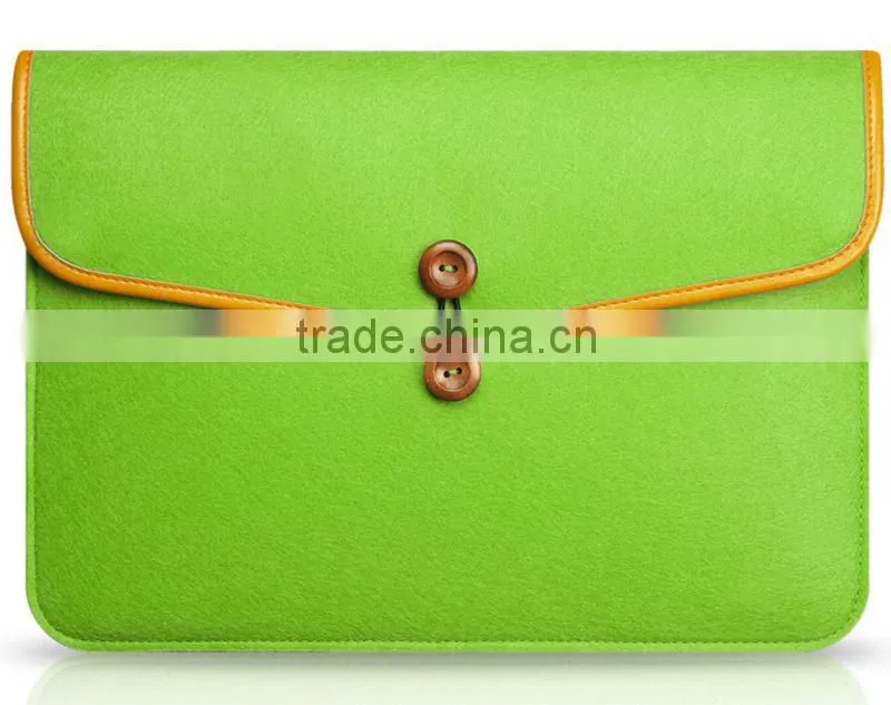 2016 new arrival for macbook felt sleeve carrying bag envelope case with bukkle