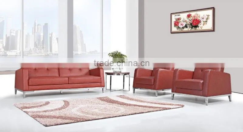 fashion office sofa 1-seater sofa 3-seater sofa with stainless steel base G-304