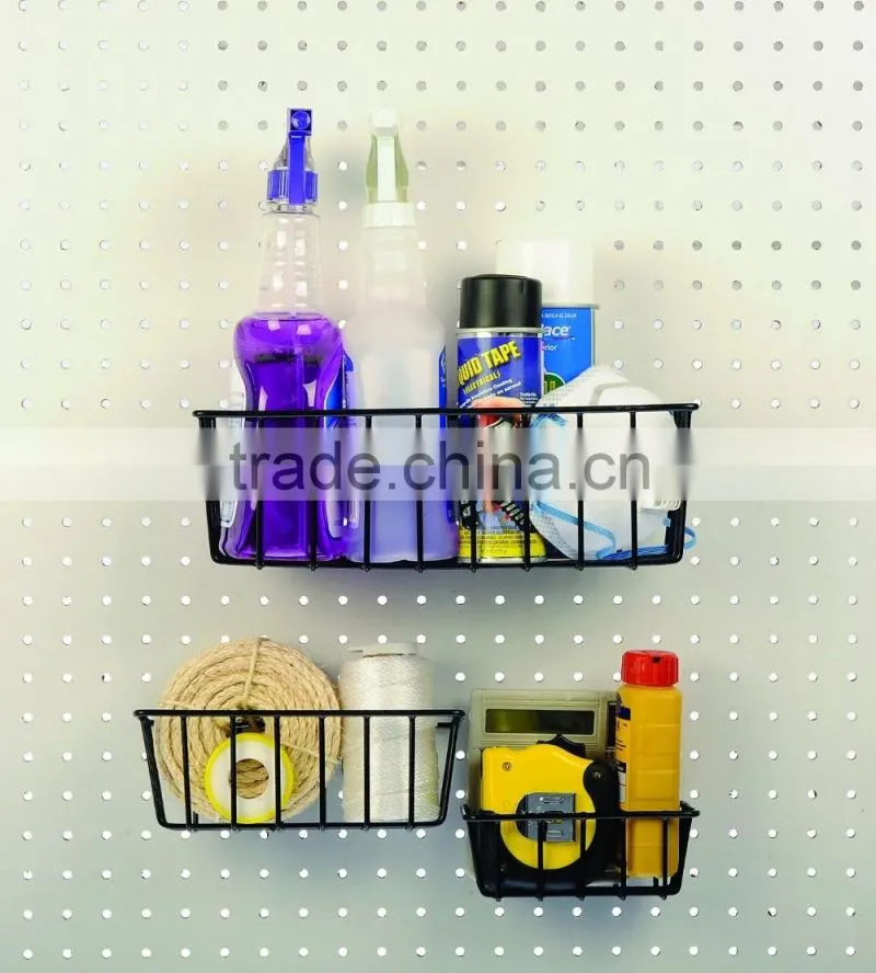 Black metal Pegboard Wire Storage Basket