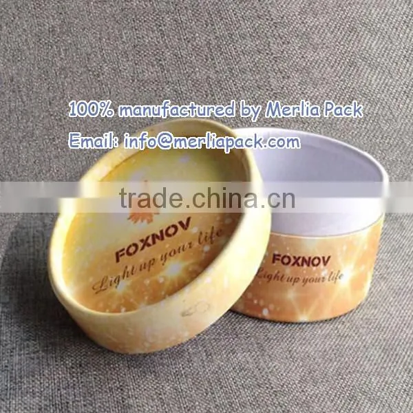Crystal Christmas Ornament Round Cylinder Cardboard Box Xmas Tree Lights Collectibles Box
