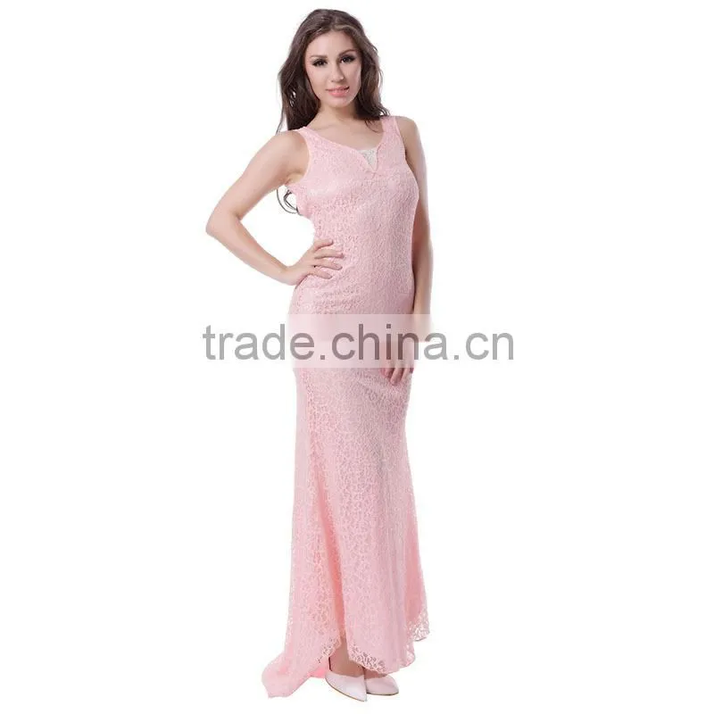 Best selling sleeveless lace formal dress long maxi dress evening dress
