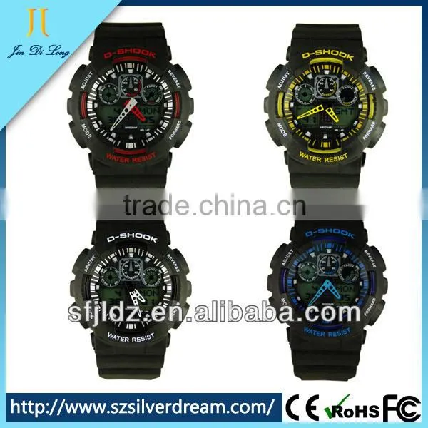 Stainless Steel Silicone Chronograph Watch Water resistance