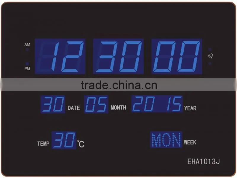 LED digital calendar clock with week and temperature