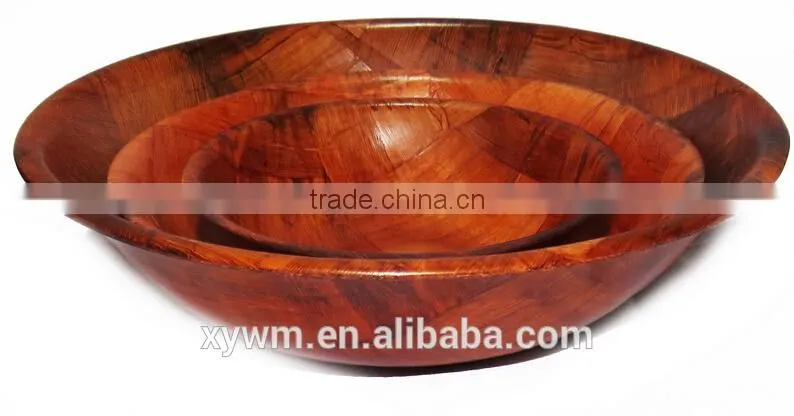 TUV Certification HOT Cheap Mahogany Solid Wooden Woven Nut Bowl Set