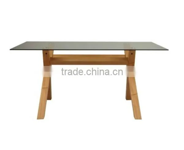 solid wood dining table set with glass top