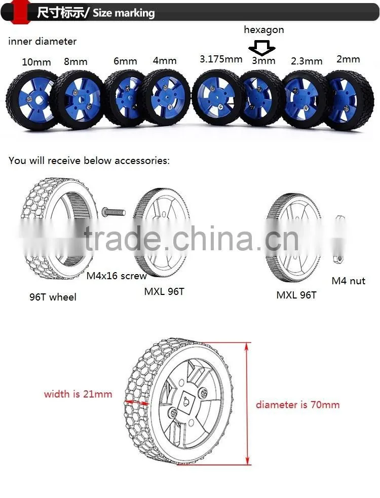 DIY intelligent Car Robot Accessories: high quality Rubber Car Wheel Tire No.4