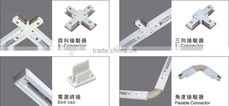 LED track light rail connectors for wires,Right Angle, Horizontal connector