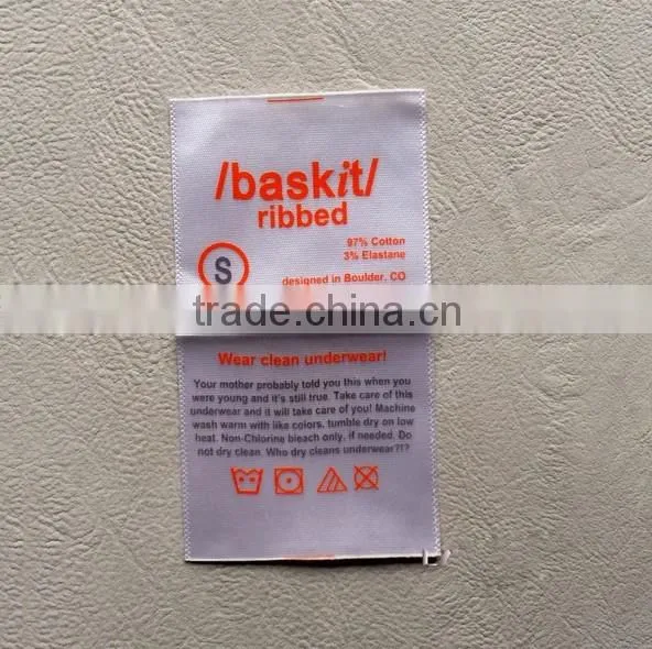 Baby suits printed clothing label