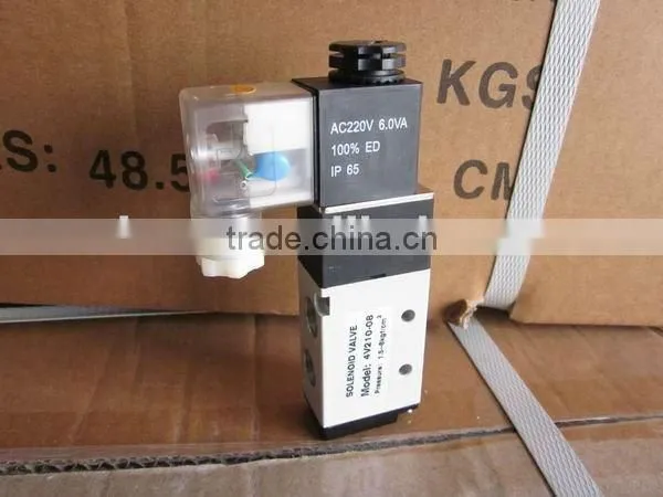 DC 12V AC 220V 4v series 3 position 5 way pneumatic reversing valve pneumatic solenoid valve