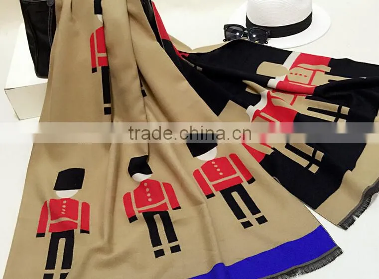 2015 new design double pattern pashmina scarf shawls