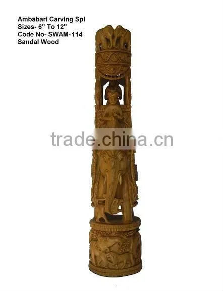 Wooden elephant sculpture animal sculpture