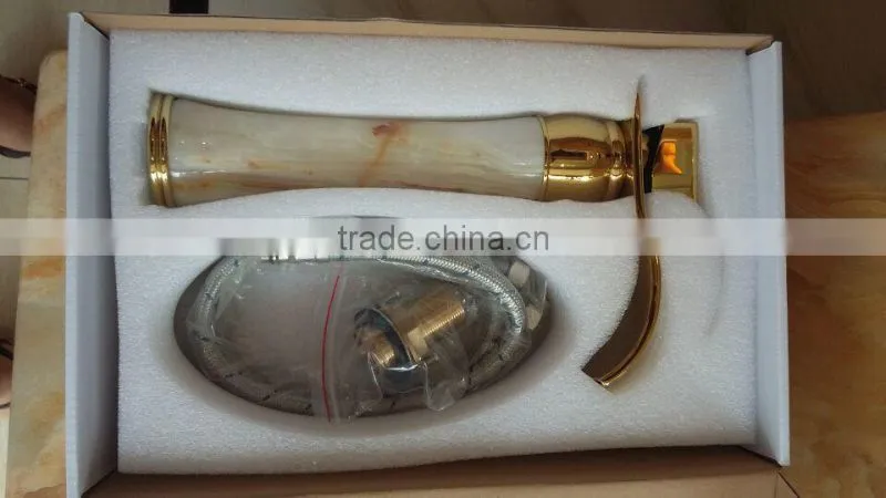bathroom luxury waterfall mixer, big water mouth jade tap for cabinet, tap for basin