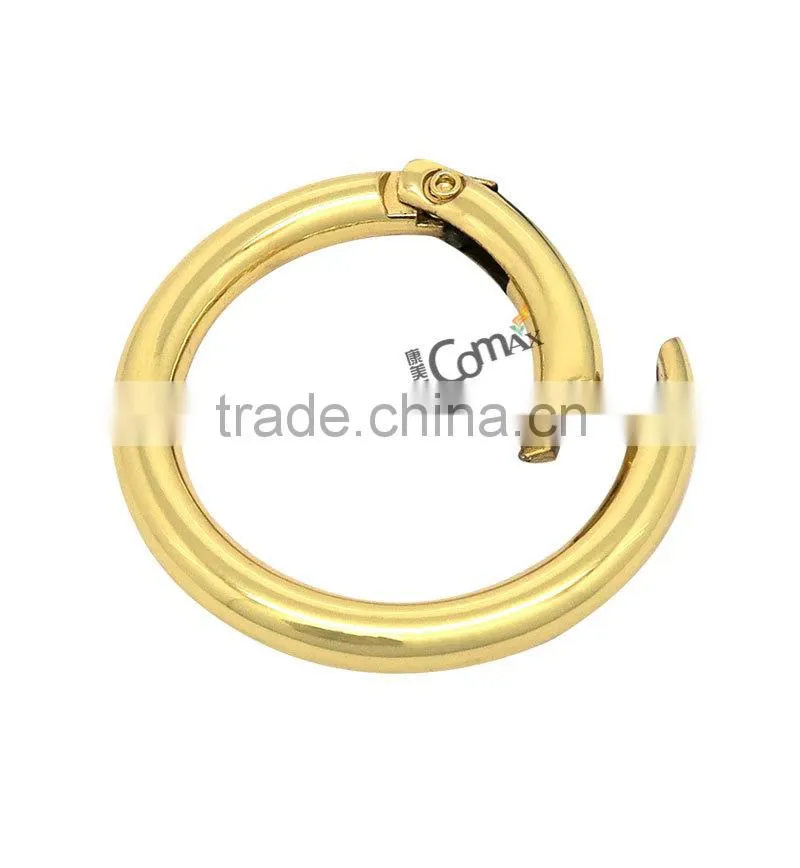 Metal Accessories For Handbag Circle Gold Metal Spring Buckle