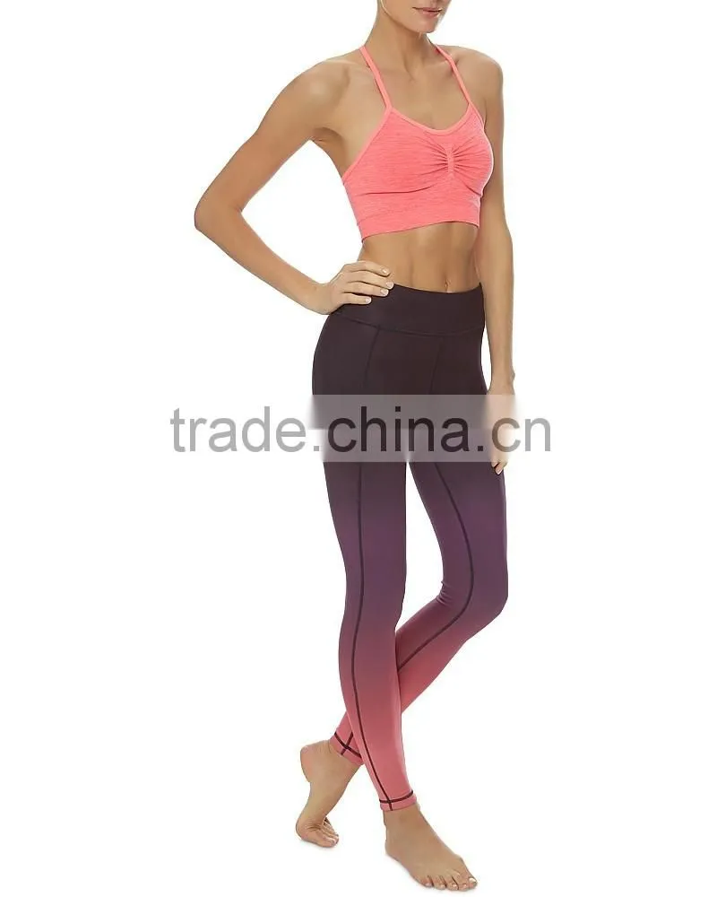 2016 Hot Selling New Style Women Custom Fashion Yoga Pants polyester-spandex pants