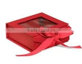 Custom logo Chocolate cardboard box with Silk ribbon