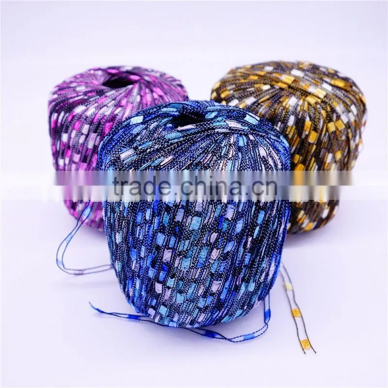 nylon / polyester Material and Hand Knitting Style fancy yarn for knitting scarf fancy yarn yarn hand knitting