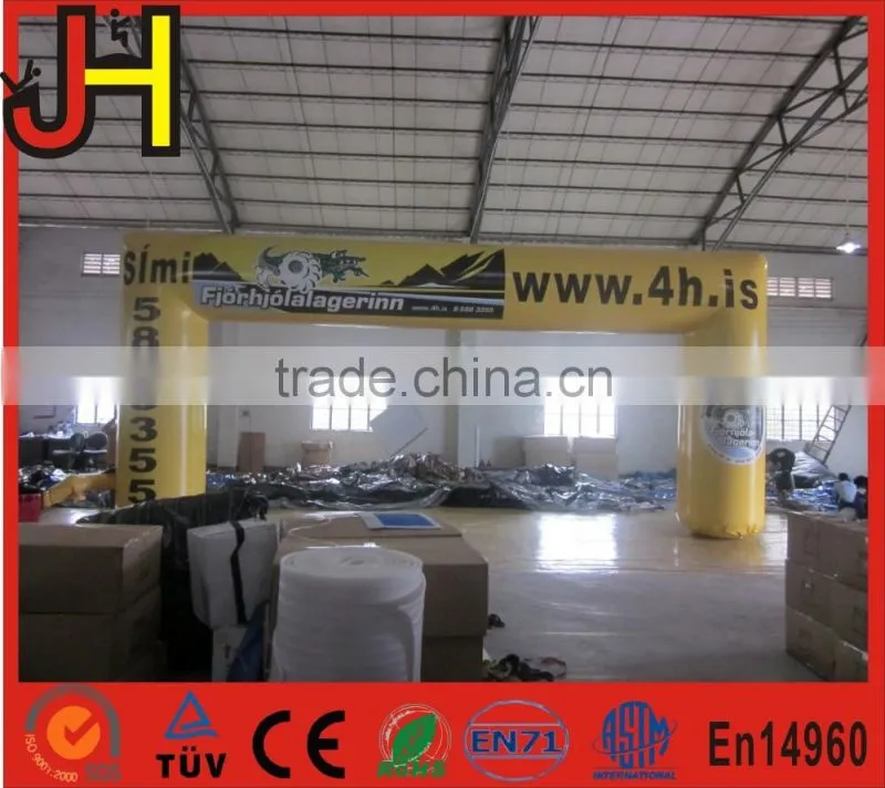 Yellow inflatable gate, inflatable arch rental, cheap Promotion Finish Line
