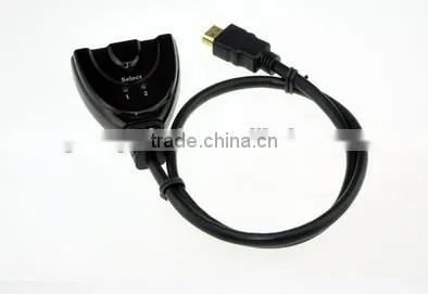 1080p Full-HD 2 Port 2 to 1 HDMI Switch Switcher 2 IN 1 OUT Hub with Remote Control for HDTV PS3 DVD
