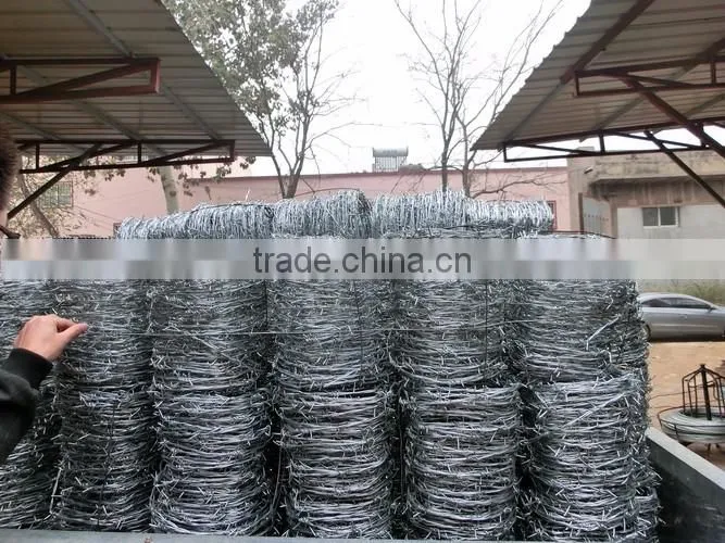 YS brand 2 barb 4 point high tensile steel barbed wire 12.5 ga. 15.5 gauge galvanized barbed wire coated safety fence