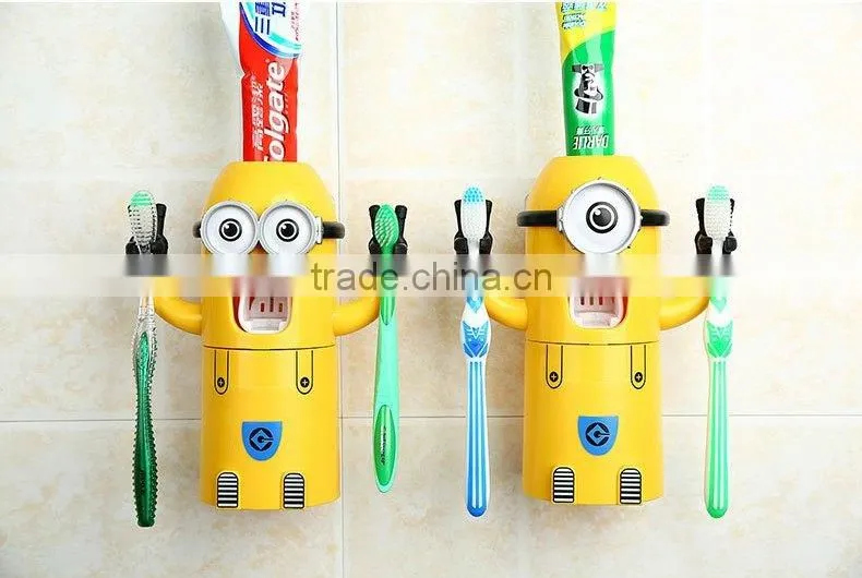 kids automatic toothpaste dispenser toothbrush holder tumbler set